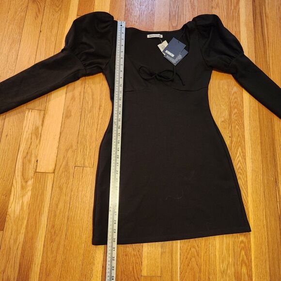 Reformation NWT "Helga" Puff Sleeve Sweet and Sultry Mini Dress in Black, Sz M - Picture 10 of 12